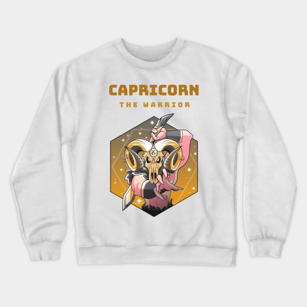 CAPRICORN THE WARRIOR Crewneck Sweatshirt by Creativity Haven